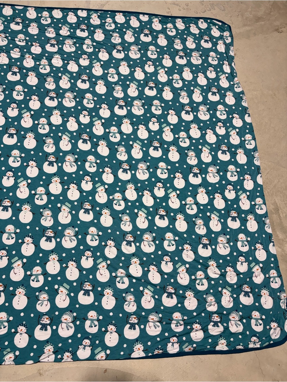 Little sleepies Snowman Print Throw Blanket bamboo - Picture 3 of 9